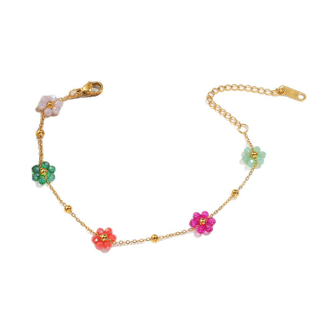 Damen Floral Charm Perlen Halskette Shop Nory