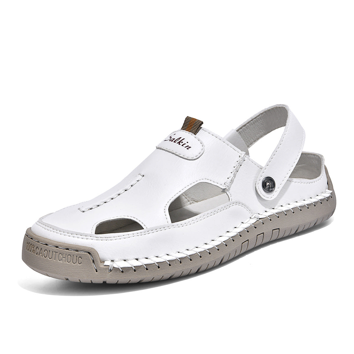Herren luftige Leder-Sandalen mit verstellbarem Riemen Shopnory