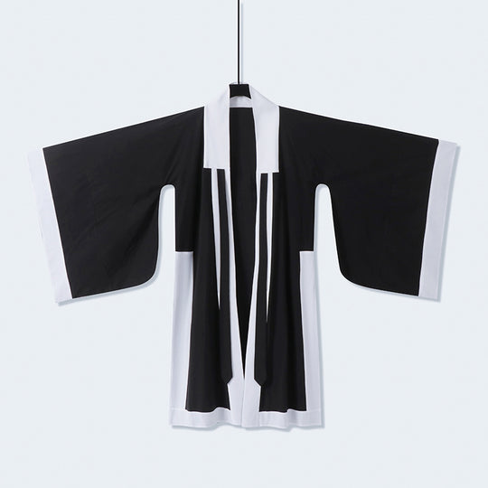 Unisex Oversize Kimono-Cardigan mit Kontrastblende, Bindeband und aufgesetzten Taschen Shop Nory