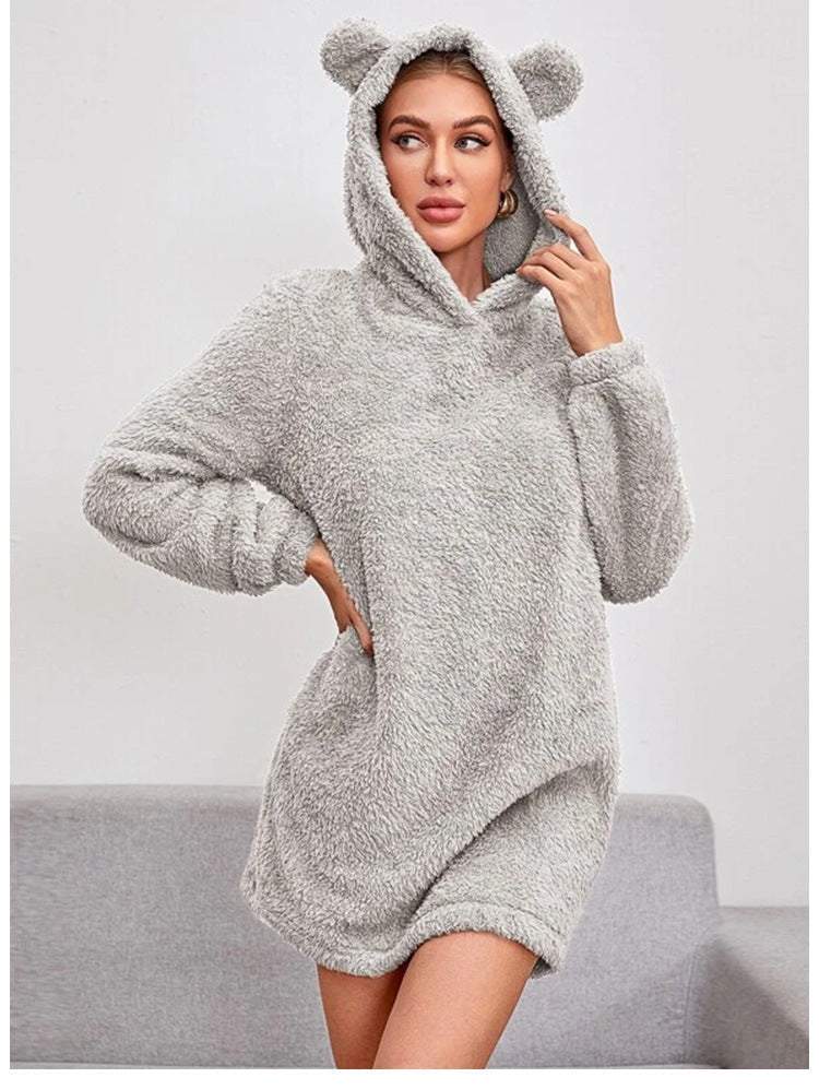 Damen Kuscheliger Hoodie mit Bärenohren