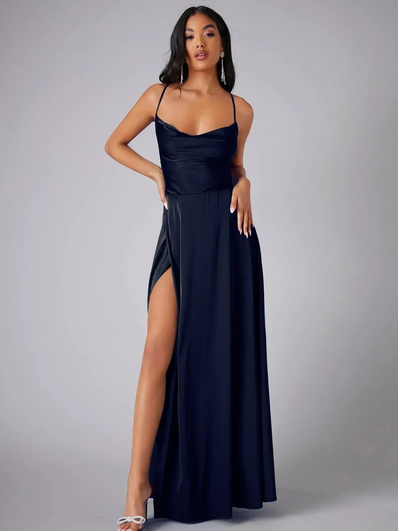 Seiden-Maxikleid mit Geflochtenem Rücken Kleid Dich für Formelle Anlässe Lucette