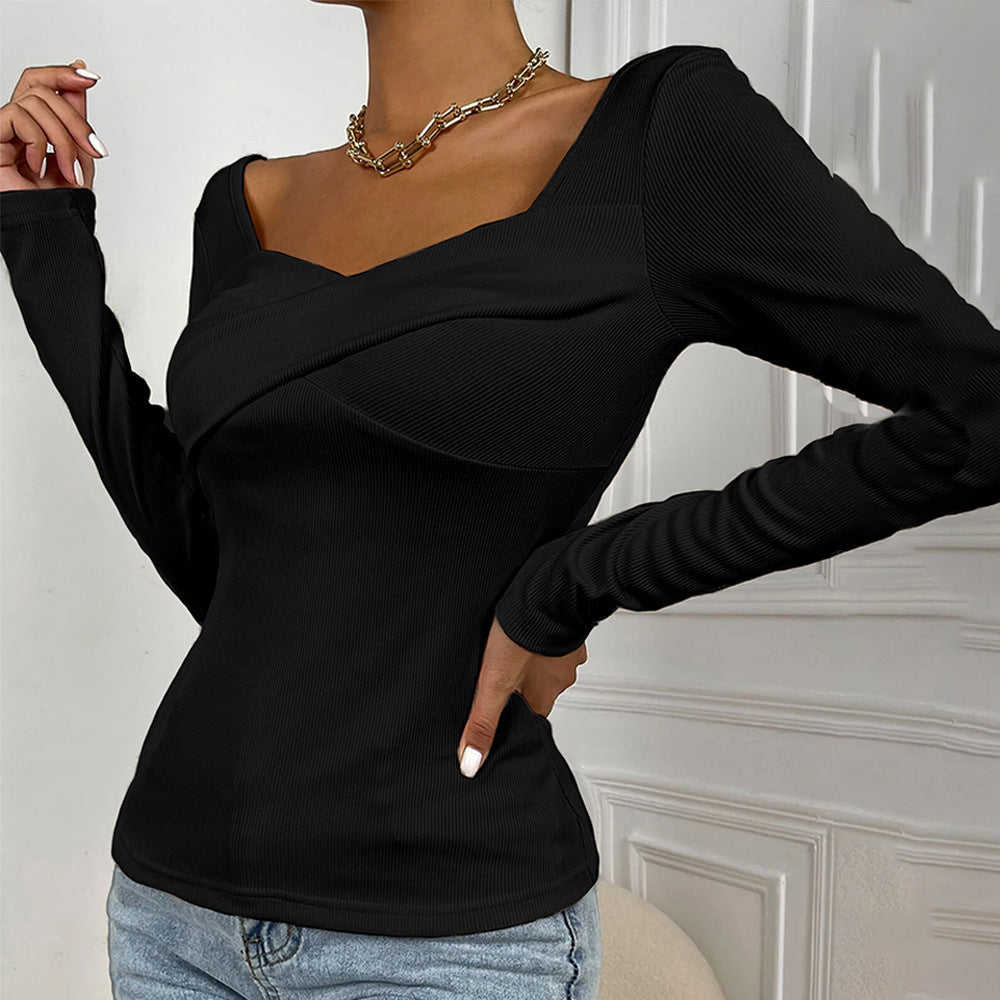 Damen figurbetonter Ripp-Body mit quadratischem Ausschnitt und Drapé-Bustier Shop Nory