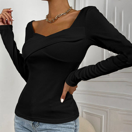 Damen figurbetonter Ripp-Body mit quadratischem Ausschnitt und Drapé-Bustier Shop Nory