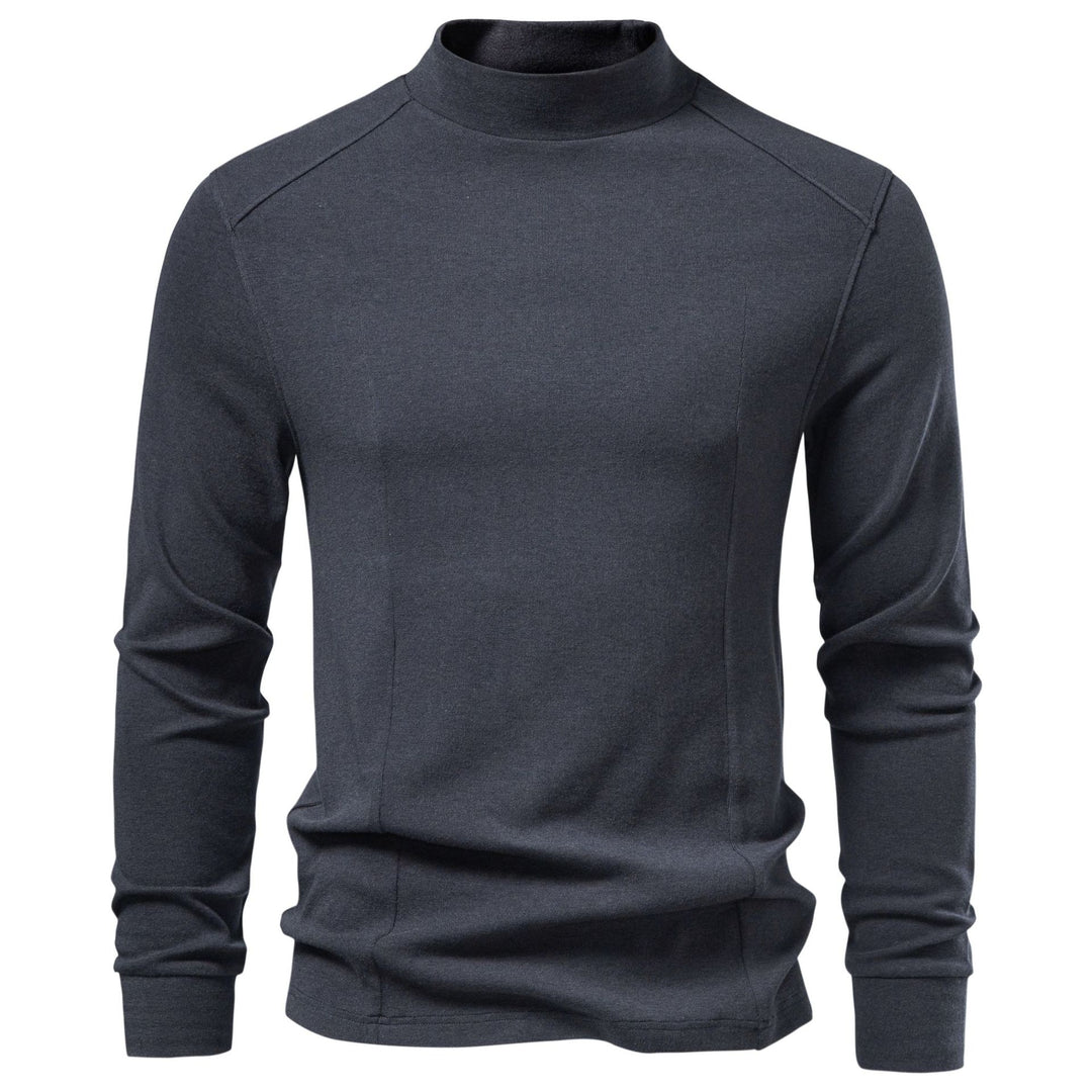Herren Langarm Sweatshirt mit schmalem Stehkragen und Baumwollmix Shop Nory
