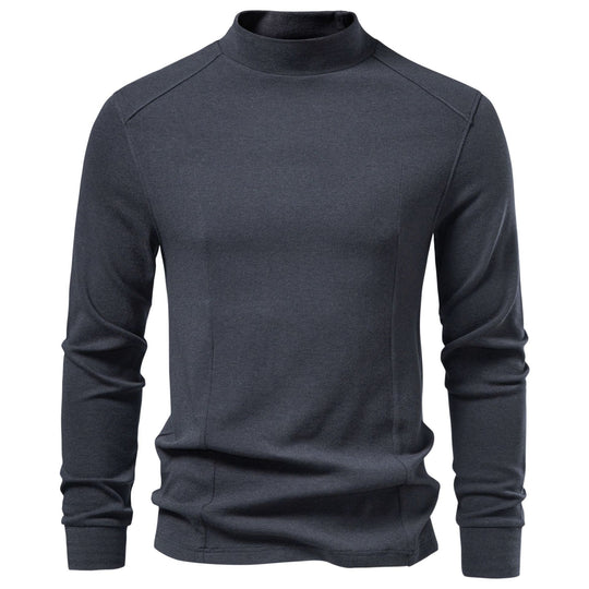 Herren Langarm Sweatshirt mit schmalem Stehkragen und Baumwollmix Shop Nory