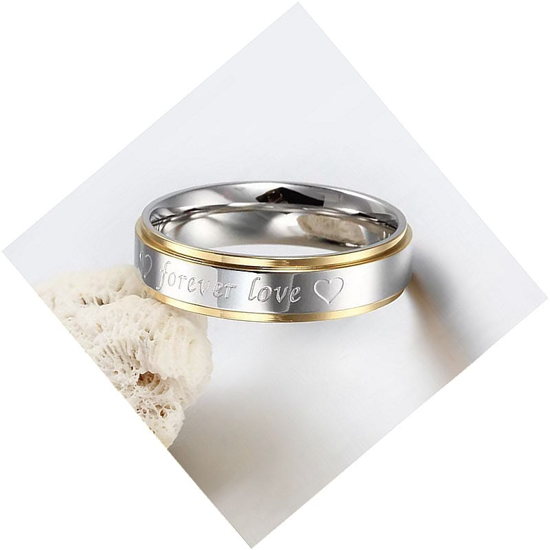Damen Ring mit eingravierter Botschaft und edler zweifarbiger Oberfläche Shop Nory