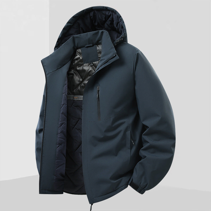 Herren Leichte isolierte Hybrid-Outdoorjacke mit Thermofutter, Kapuze und wasserdichten Reißverschlüssen Shop Nory