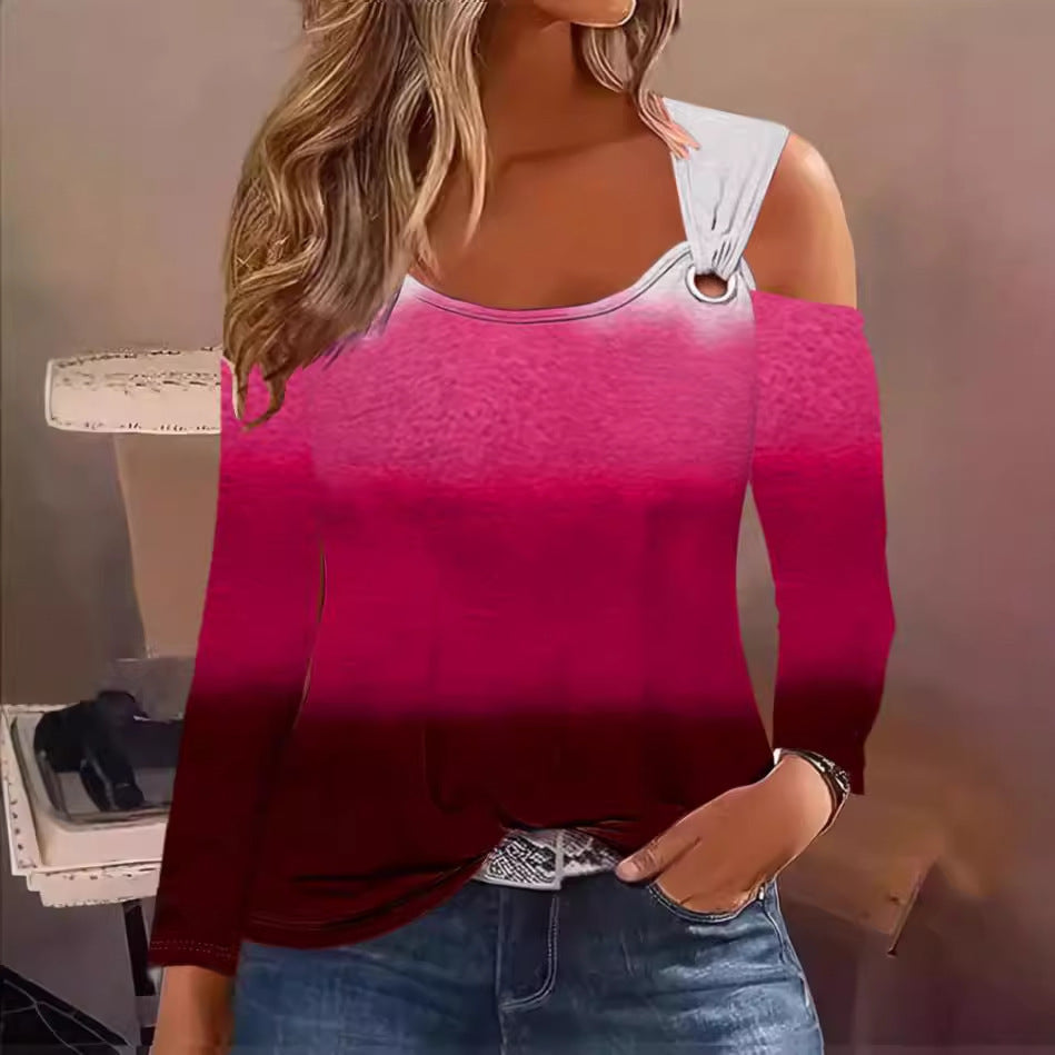 Damen Langarm-Oberteil mit Cut-Out-Details und asymmetrischem Design