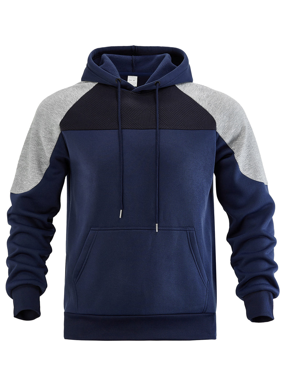 Herren nan sportiver Kapuzenpullover mit strukturierten Kontrast-Einsätzen und Kängurutasche Shop Nory