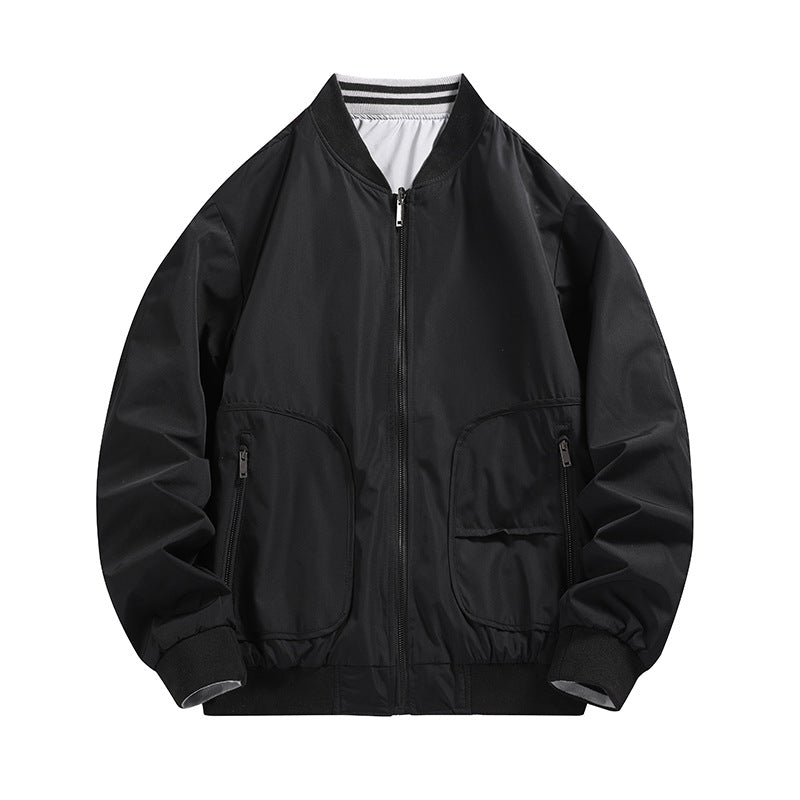 Herren leichte wasserabweisende Bomberjacke mit geripptem Kragen und Mehrfachtaschen Shop Nory