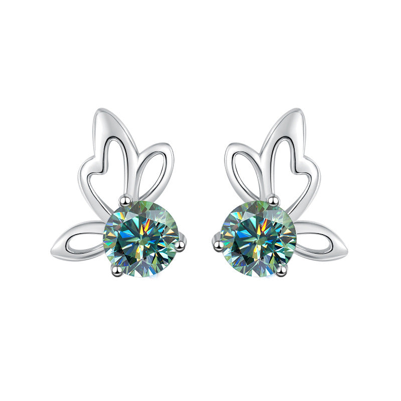 Damen Ohrstecker mit floralem Design und funkelndem Kristall Shop Nory