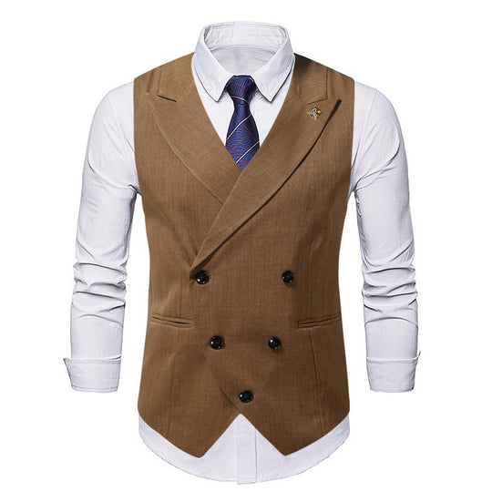 Herren elegante Business-Weste mit doppelter Knopfleiste und feiner Textur