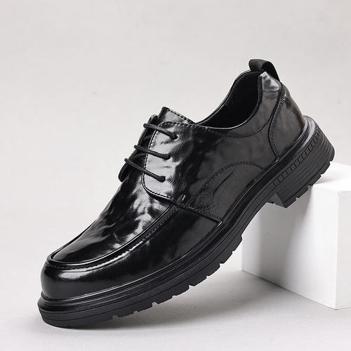 Herren Elegante Lack-Derby mit robuster Plateau-Gummisohle und gepolstertem Komfortschaft Shop Nory