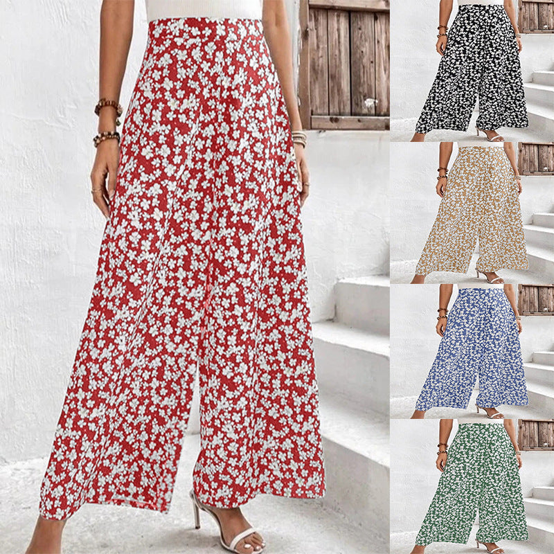 Damen Blumenmuster Palazzohose Shopnory