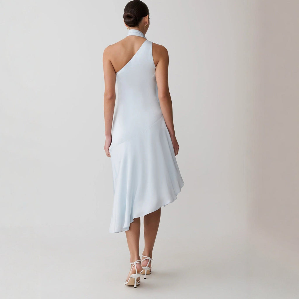 Damen asymmetrisches Schlussteil Kleid mit schmalem Träger Shopnory