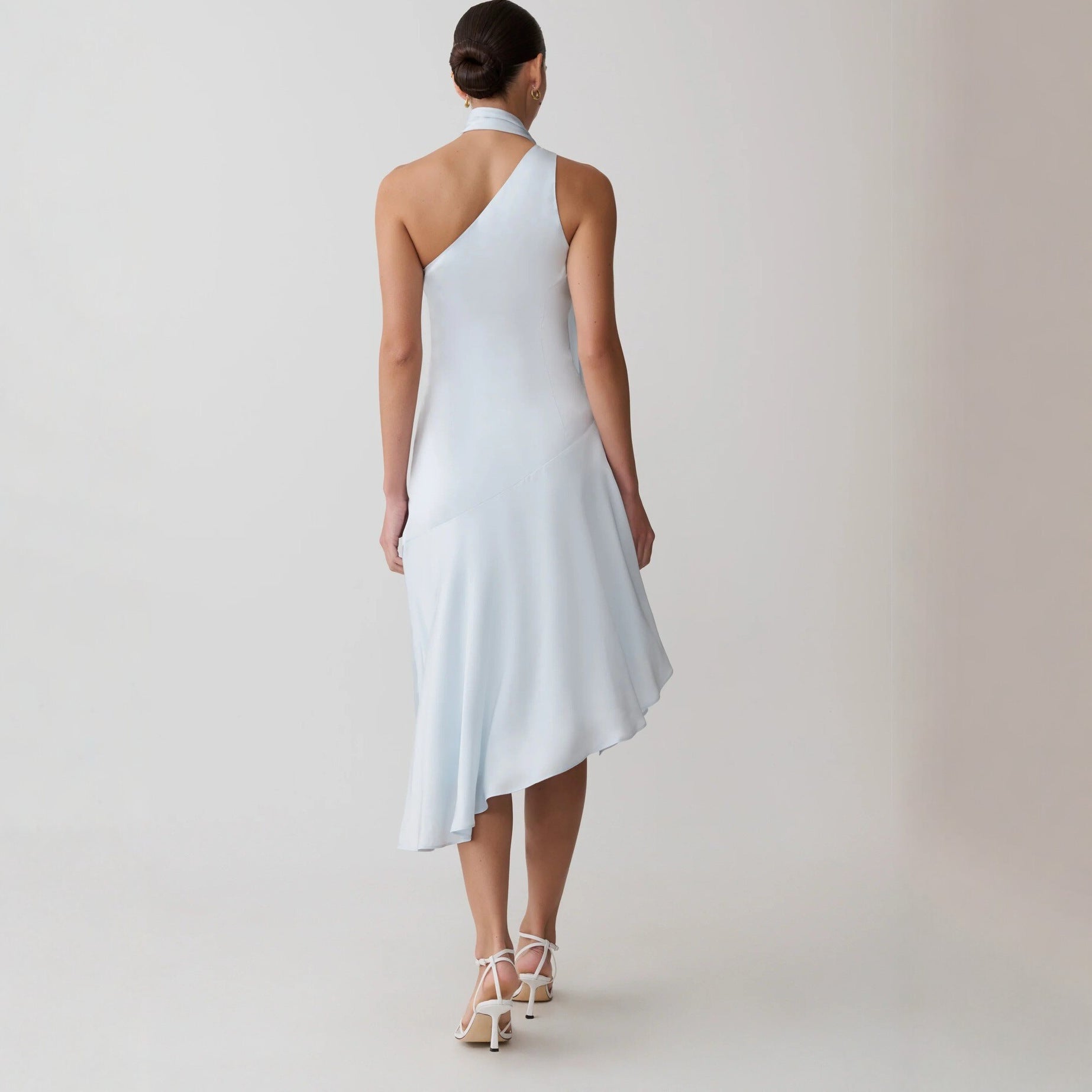 Damen asymmetrisches Schlussteil Kleid mit schmalem Träger Shopnory