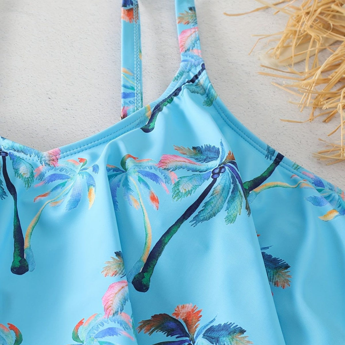 Damen Rüschen-Bikini-Top mit Shorts