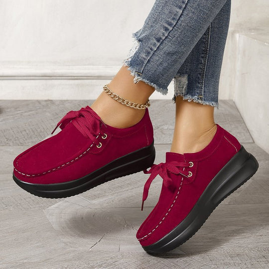 Damen Keilsneaker im Mokassinstil mit Veloursoptik und gepolsterter Komfortsohle Shop Nory