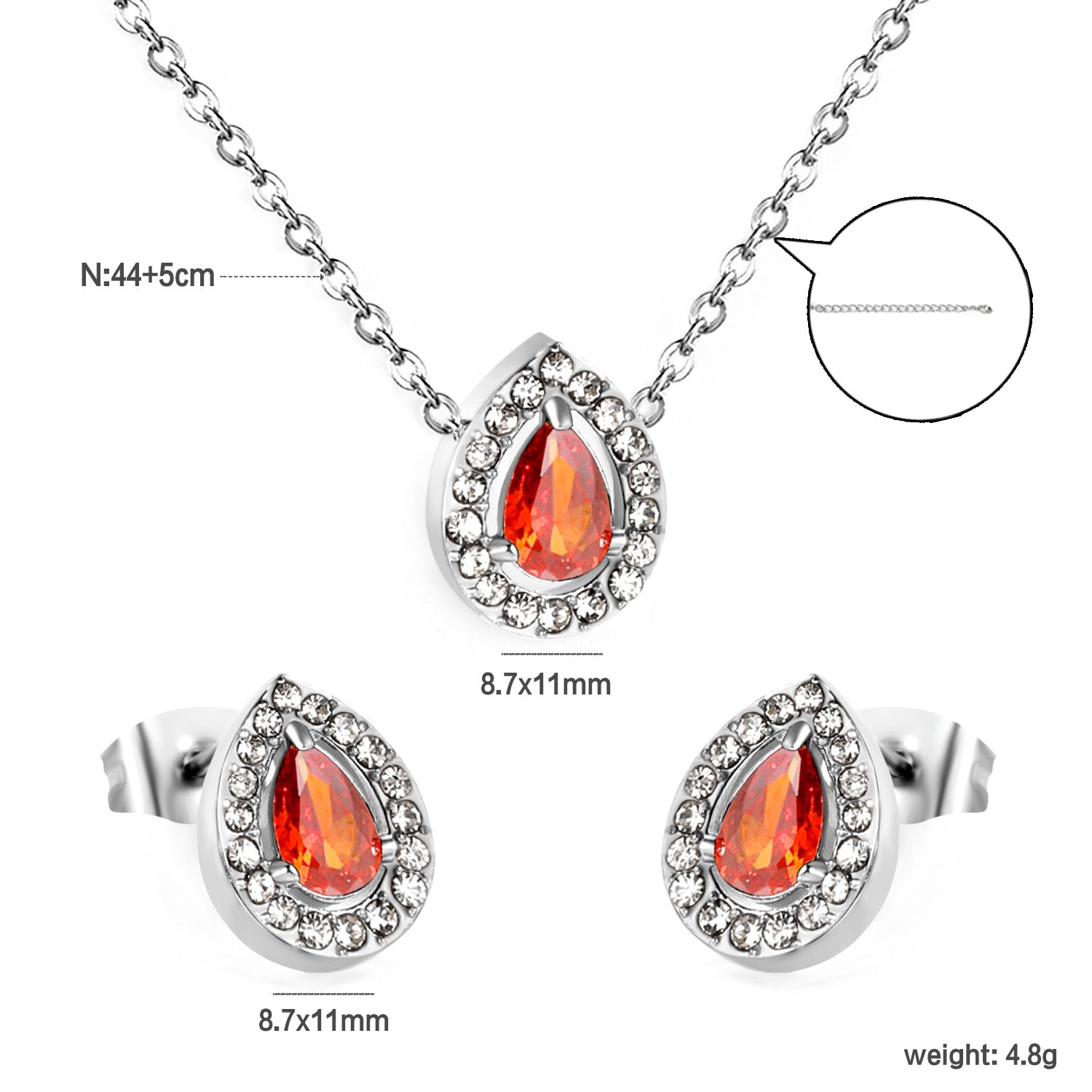 Damen Schmuckset mit elegantem Anhänger und passenden Ohrsteckern Shop Nory