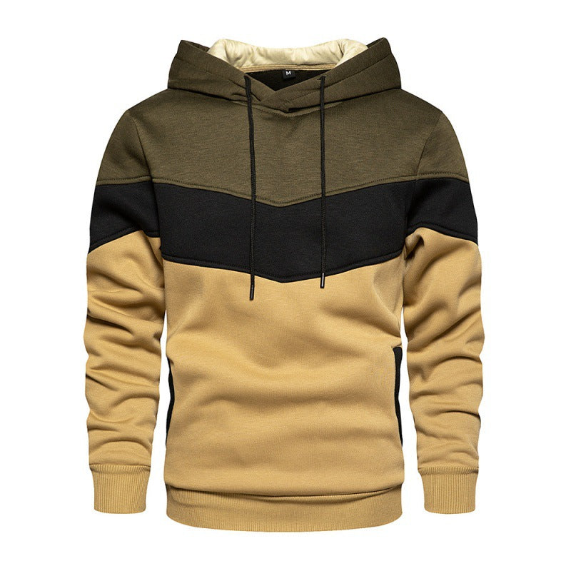 Herren Kapuzenpullover mit kontrastierenden Farbblöcken und weichem Innenfutter