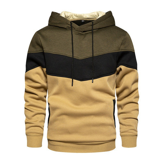 Herren Kapuzenpullover mit kontrastierenden Farbblöcken und weichem Innenfutter