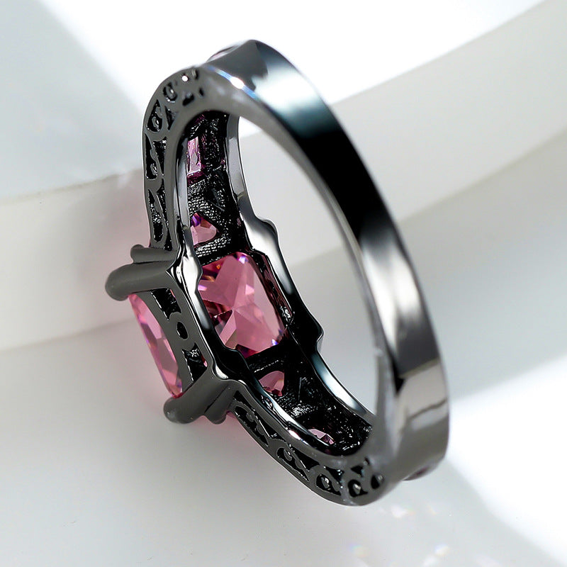 Damen Ring mit funkelndem grünem Zirkon und eleganter Edelstahlfassung Shop Nory