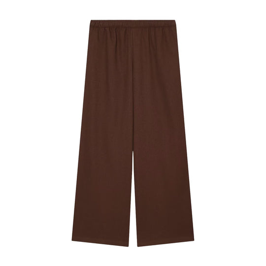 Damen Weite Palazzo-Hose mit elastischem Bund und fließendem Leinenmix Shop Nory