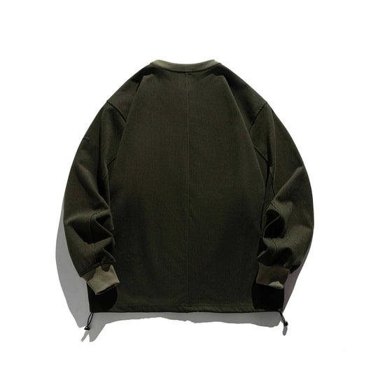 Herren Rippsweatshirt mit Tunnelzug und Raglanärmeln Shop Nory