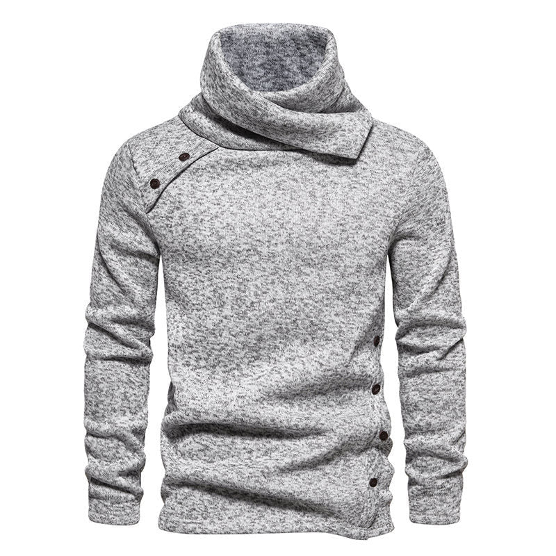 Herren modisches Kapuzenpullover mit asymmetrischem Design und Knopfdetails