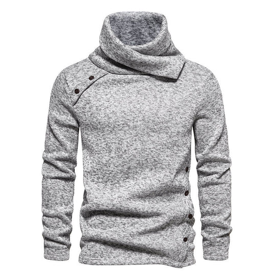 Herren modisches Kapuzenpullover mit asymmetrischem Design und Knopfdetails