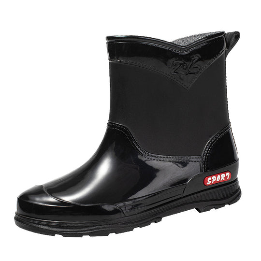 Damen Ankle‑Gummistiefel im Chelsea‑Stil mit glänzender Schutzschicht und griffiger Profilsohle Shop Nory