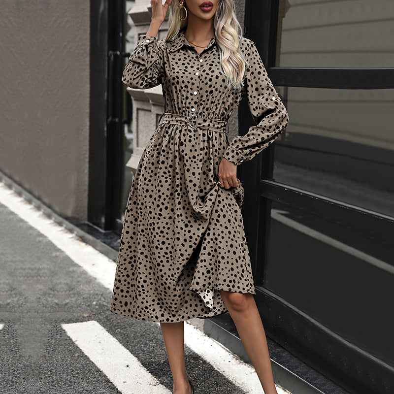 Damen Hemdblusenkleid mit Taillenriemchen, dreiviertel-Ärmeln und seitlichem Schlitz Shop Nory