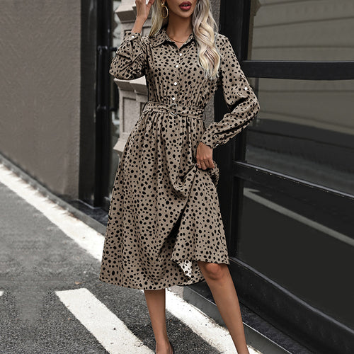 Damen Hemdblusenkleid mit Taillenriemchen, dreiviertel-Ärmeln und seitlichem Schlitz Shop Nory