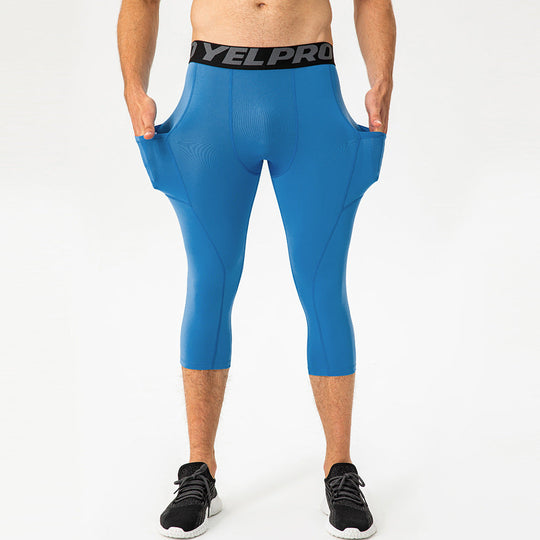 Herren Sportliche Kompressions-Leggings mit praktischen Taschen und atmungsaktiver Technologie