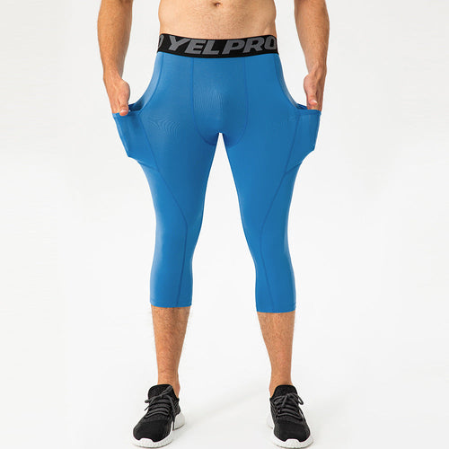 Herren Sportliche Kompressions-Leggings mit praktischen Taschen und atmungsaktiver Technologie