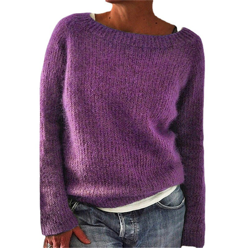 Damen nan kuscheliger Grobstrickpullover mit Rundhalsausschnitt und lockerem Oversize-Schnitt Shop Nory