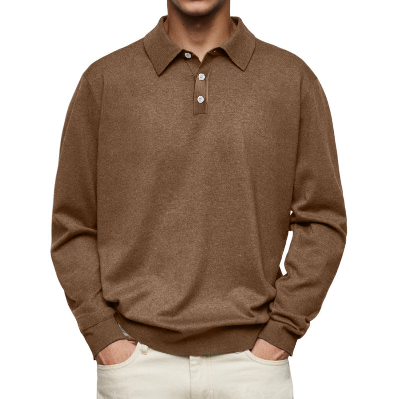 Herren Feinstrick-Poloshirt mit Knopfleiste und Rippbündchen Shop Nory
