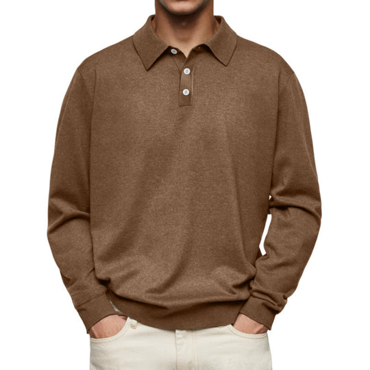 Herren Feinstrick-Poloshirt mit Knopfleiste und Rippbündchen Shop Nory