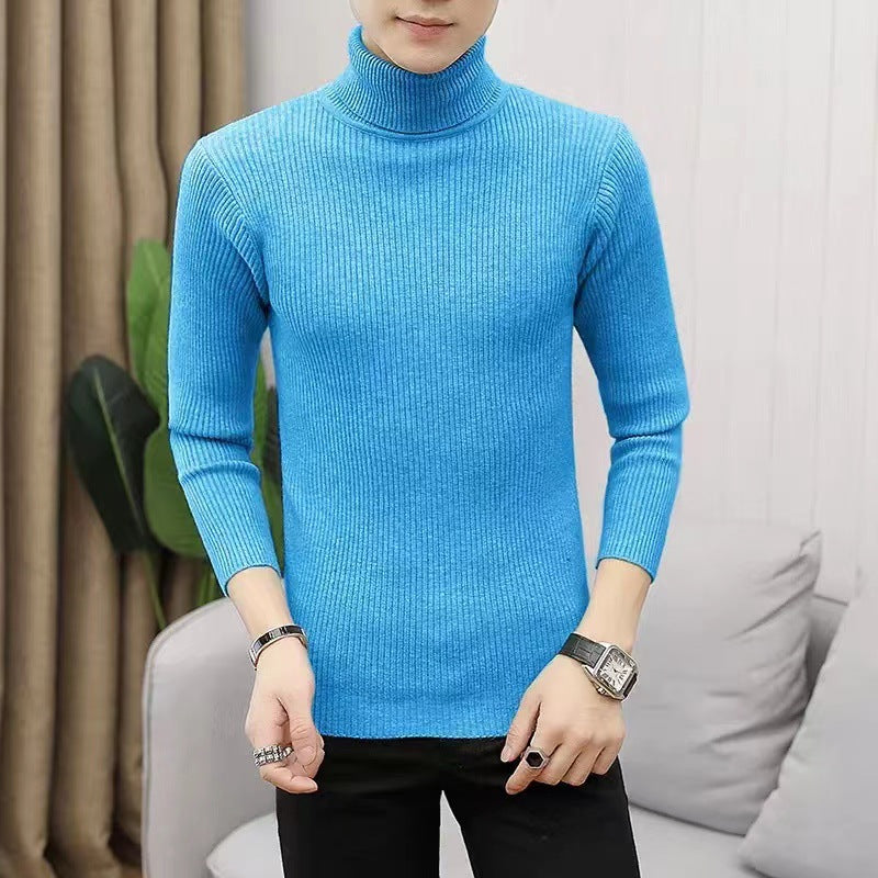 Herren Stehkragen Pullover aus ribbeltem Strick