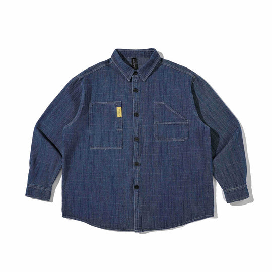 Herren Robustes Denim-Worker-Overshirt mit Brusttaschen und Hemdkragen Shop Nory
