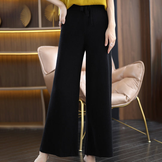 Damen High‑Waist Palazzo‑Strickhose mit Kordelzug und kaschmirähnlicher Weichheit Shop Nory
