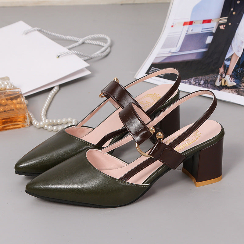 Damen Elegante Slingback-Pumps mit modischem Blockabsatz und verstellbarem Riemen
