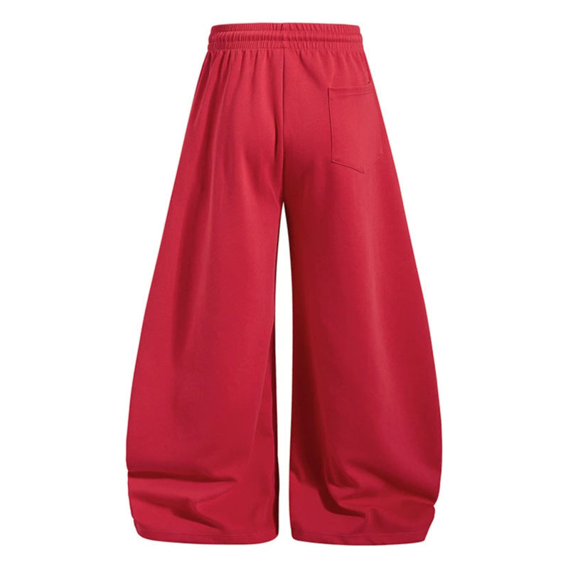 Damen Weite Palazzo-Sweathose mit elastischem Bund, Kordelzug und kreativen Allover-Prints Shop Nory