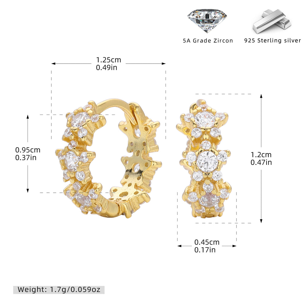 Damen Creolen mit luxuriösem Zirkonbesatz aus 925 Sterling Silber Shop Nory