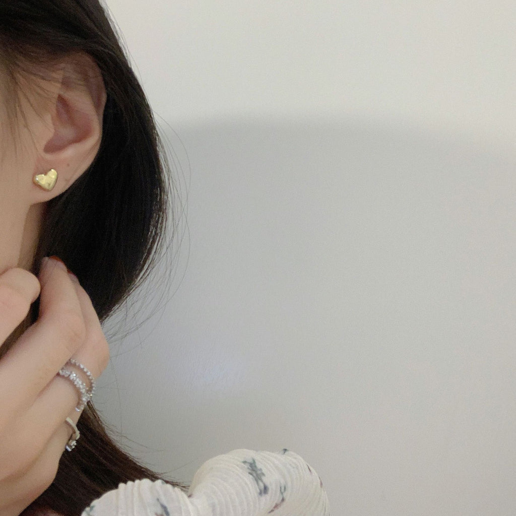 Damen Herzförmige Gold Stecker Ohrringe Shop Nory