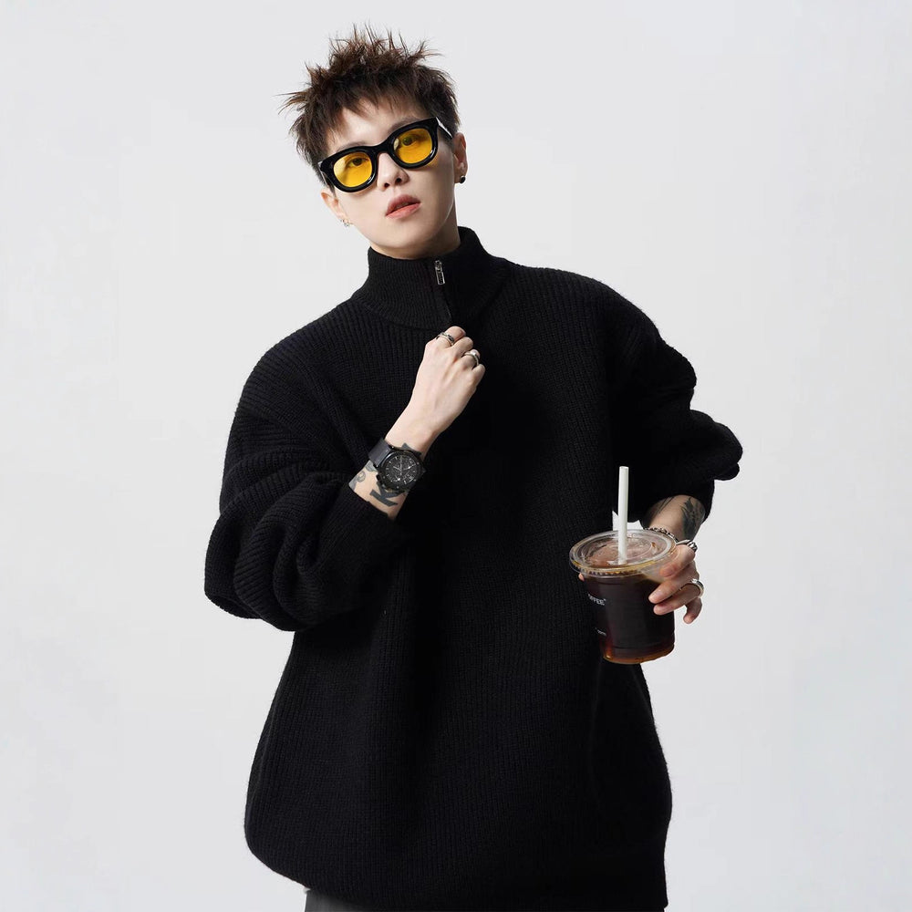 Damen Urbaner Oversized Pullover mit Stehkragen Shop Nory