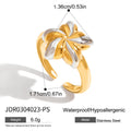 Damen Offener Ring mit floralem Design aus rostfreiem Edelstahl Shop Nory