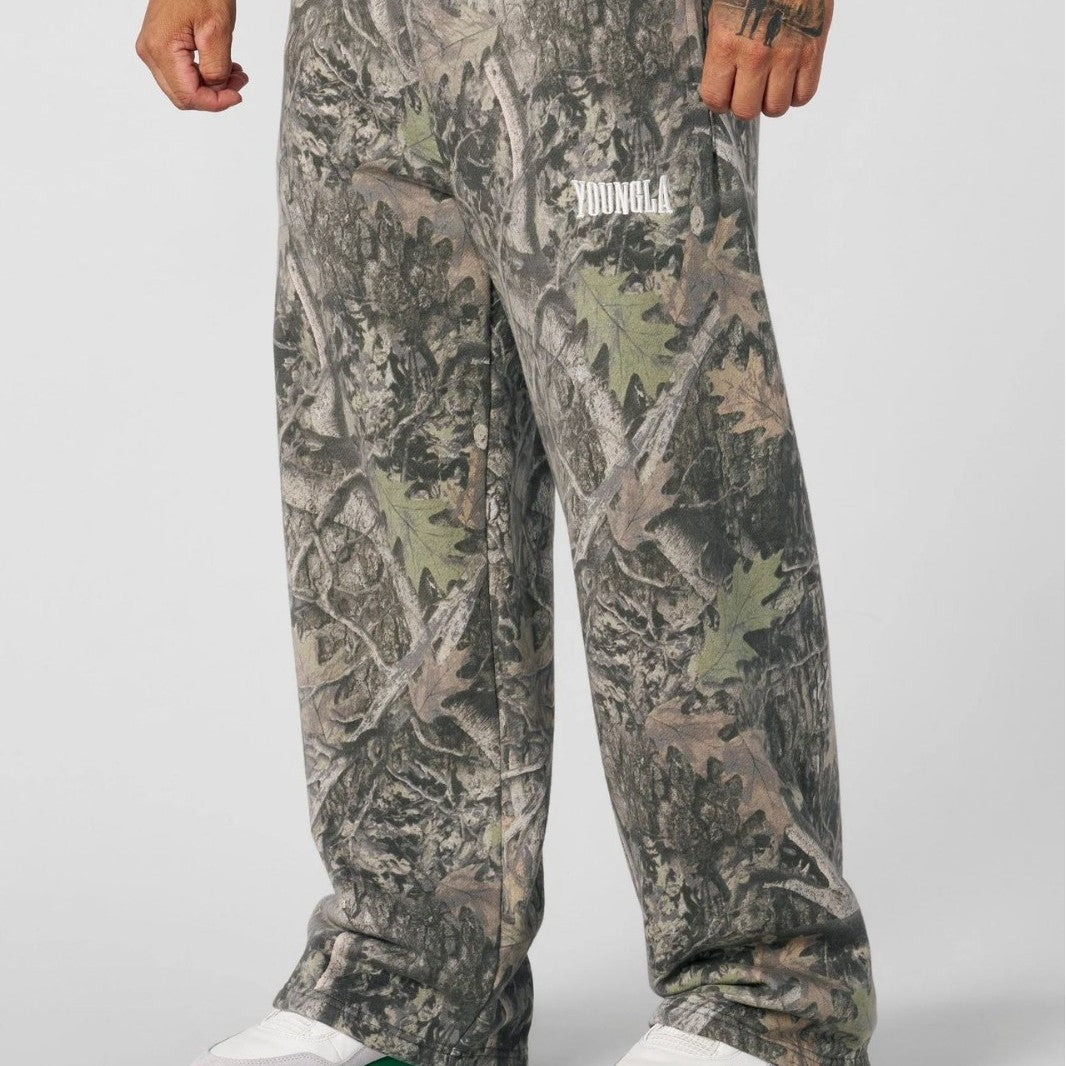 Herren nan weite Camouflage-Jogginghose mit elastischem Komfortbund und Oberschenkel-Logo