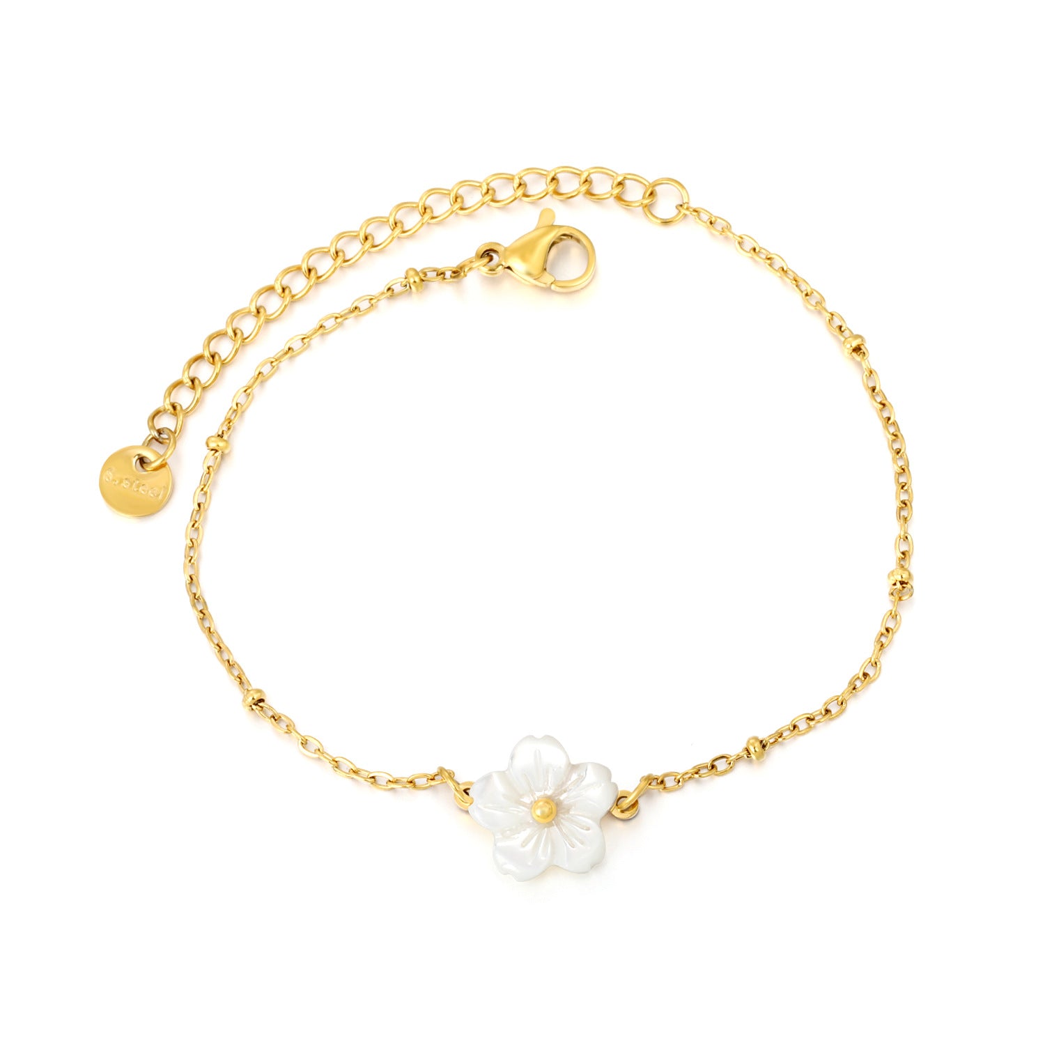 Damen Armband mit zartem Blumenanhänger und verstellbarem Verschluss Shop Nory