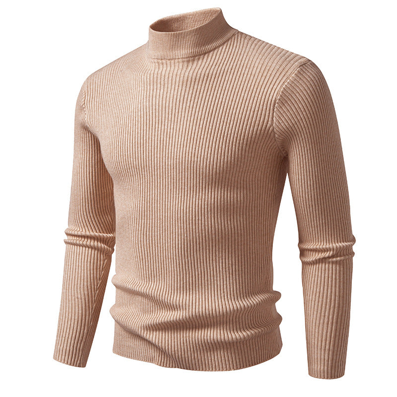 Herren Rippstrick-Mockneck-Pullover schmaler Schnitt thermischer Feinstrick Shop Nory